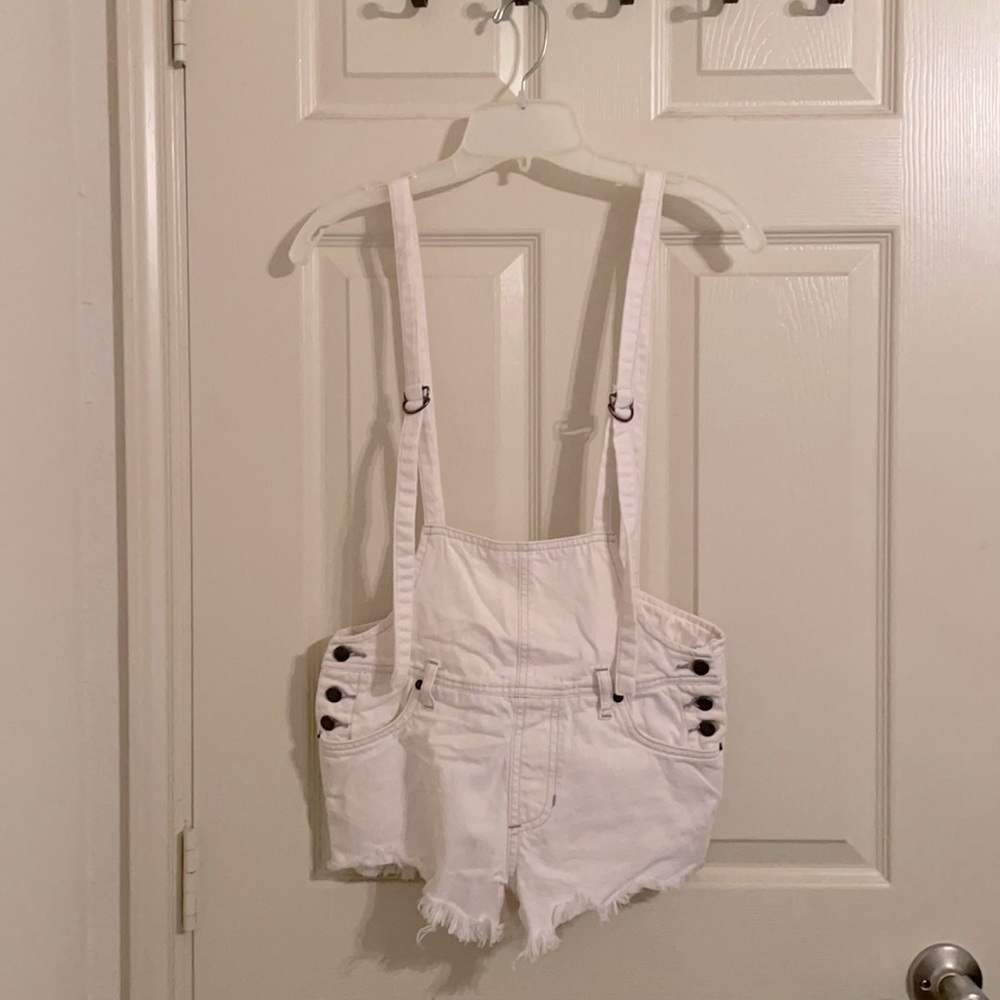 Free People overall shorts - white denim